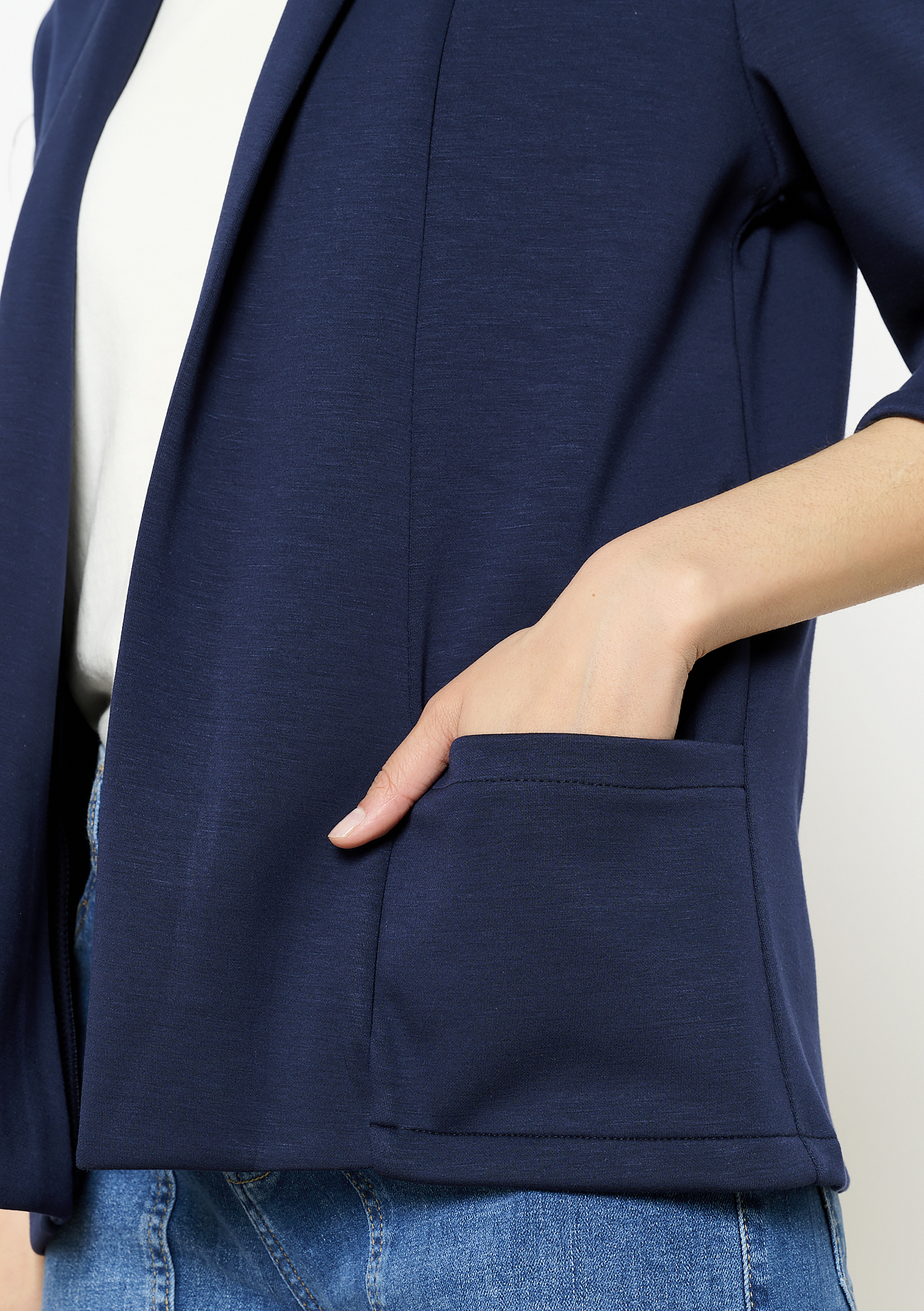 Veste fluide mi-longue, undefined - NAVY BASIC - undefined