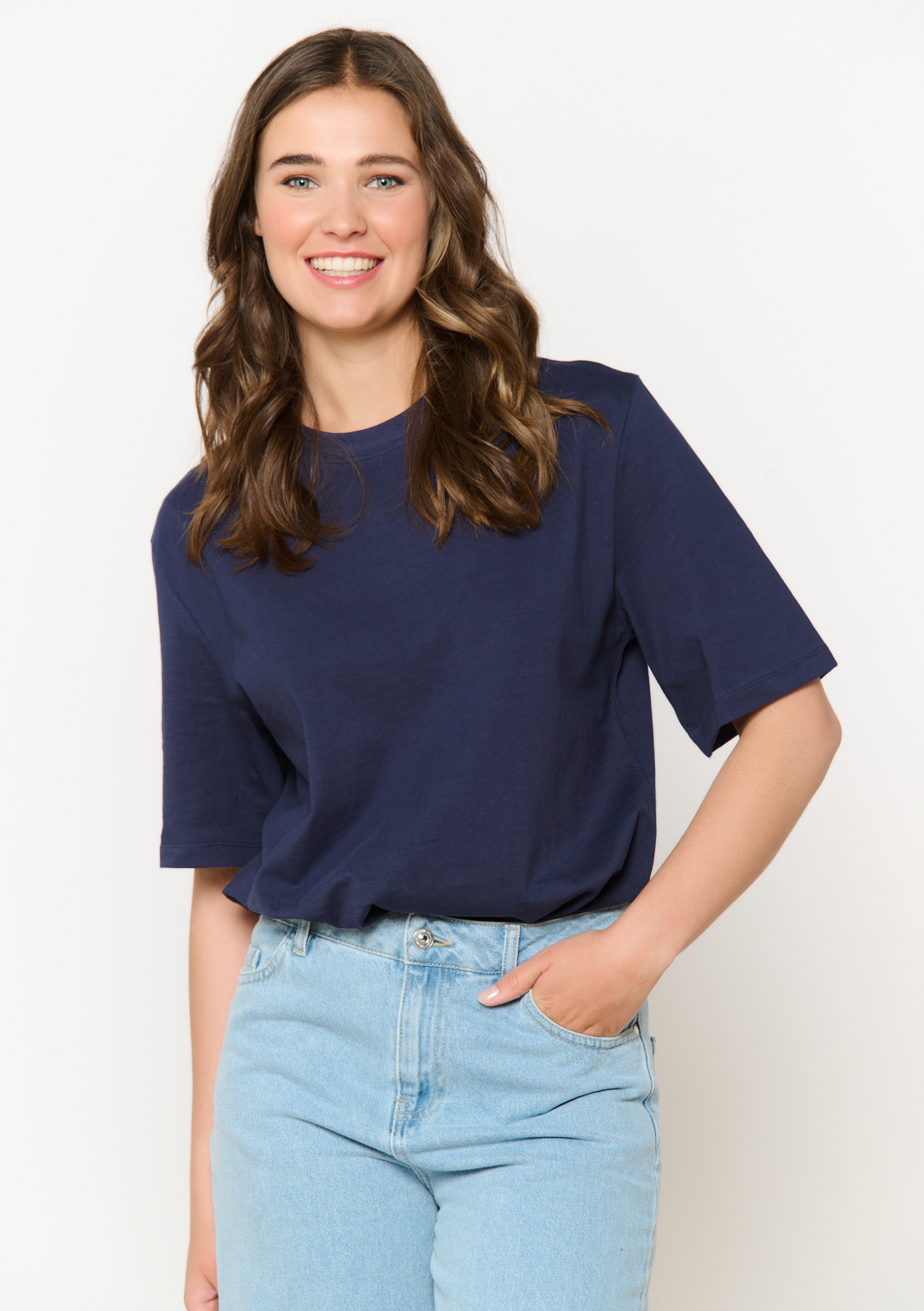 T-shirt en jersey, undefined - NAVY BASIC - undefined