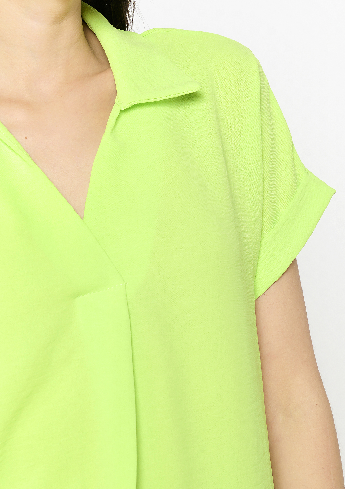Blouse à col polo, undefined - LIME - undefined