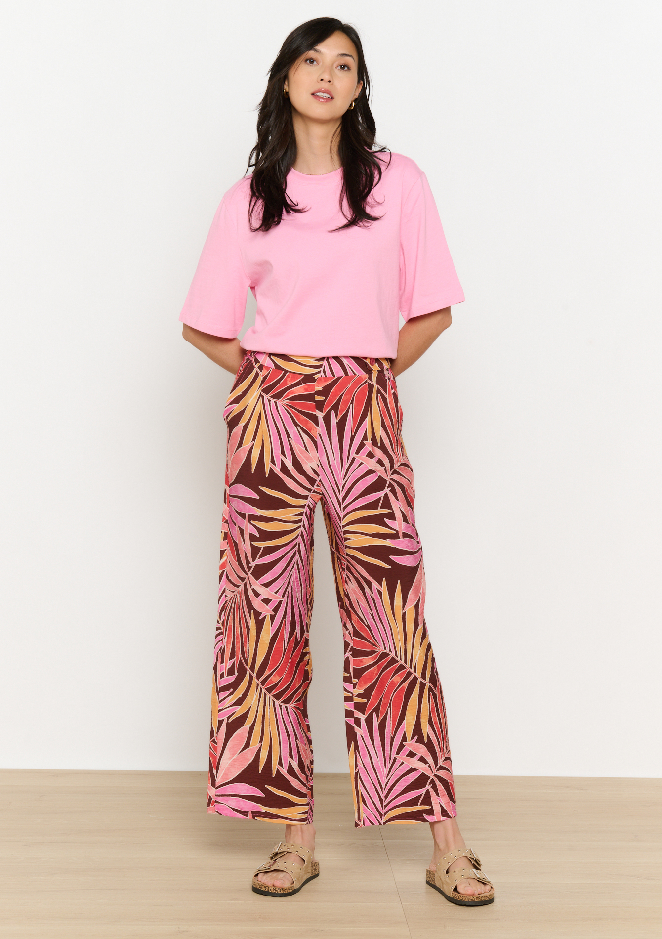 pantalon fluide imprimé, undefined - CHOCO BROWN - undefined