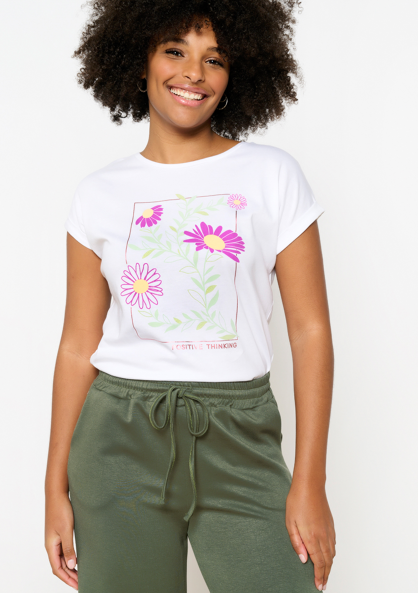 T-shirt with artwork, undefined - OPTICAL WHITE - undefined